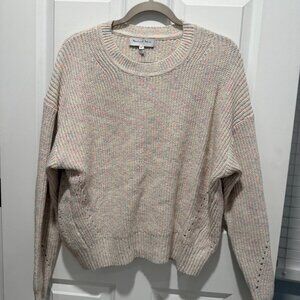 Like New - Michael Stars Chalk Confetti Tweed Rib Crewneck sweater, Size MP